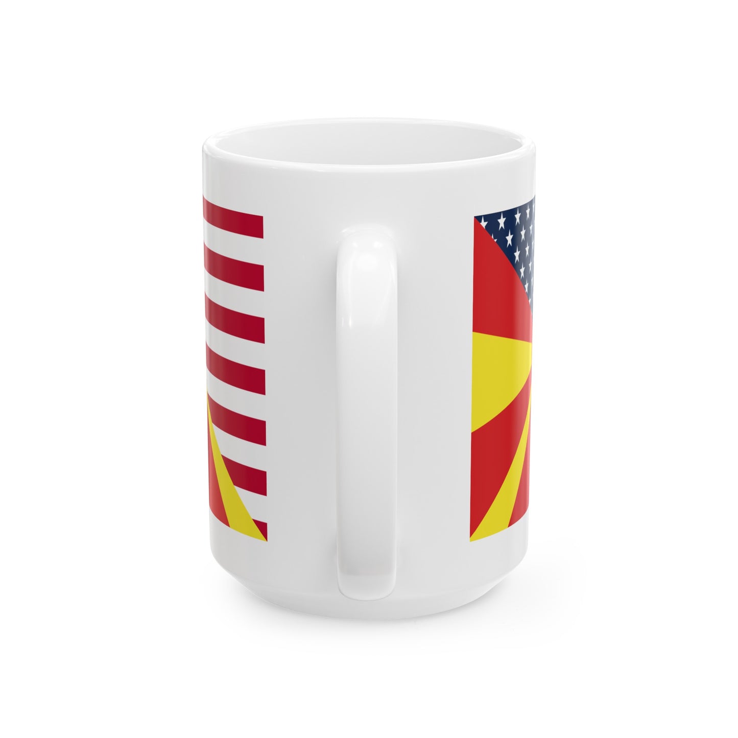 North Macedonia American Flag Half Macedonian USA Ceramic Mug 11oz, 15oz Cup