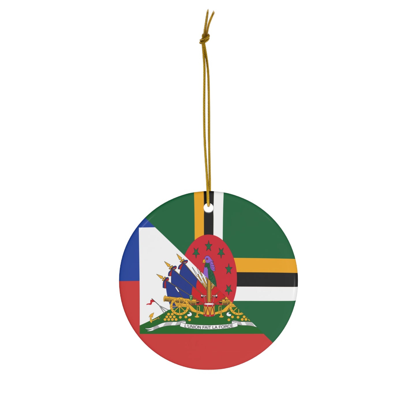 Dominica Haiti Flag Dominican Haitian Ceramic Ornament | Christmas Tree Ornaments