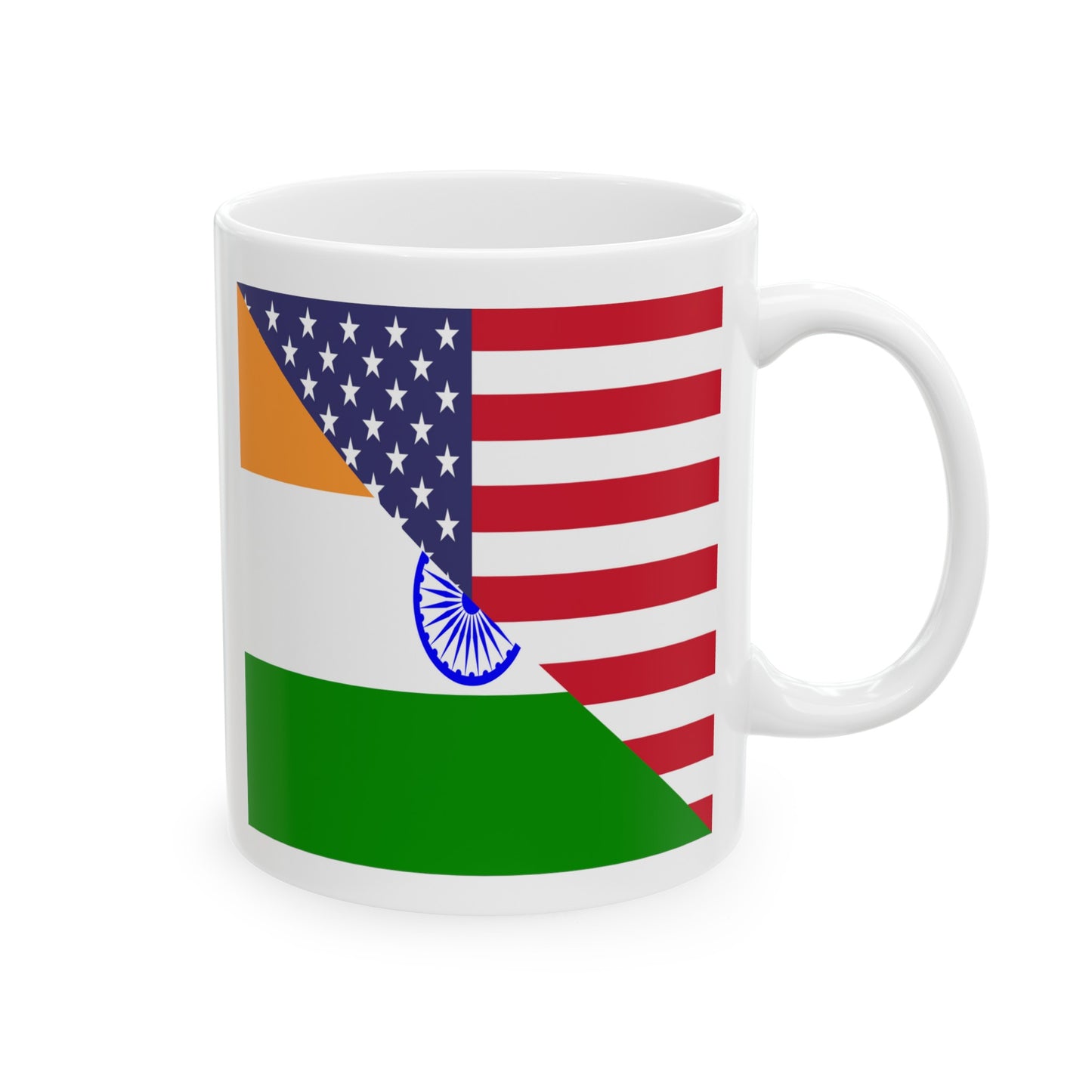 Indian American Flag Half India USA Ceramic Mug 11oz, 15oz Cup