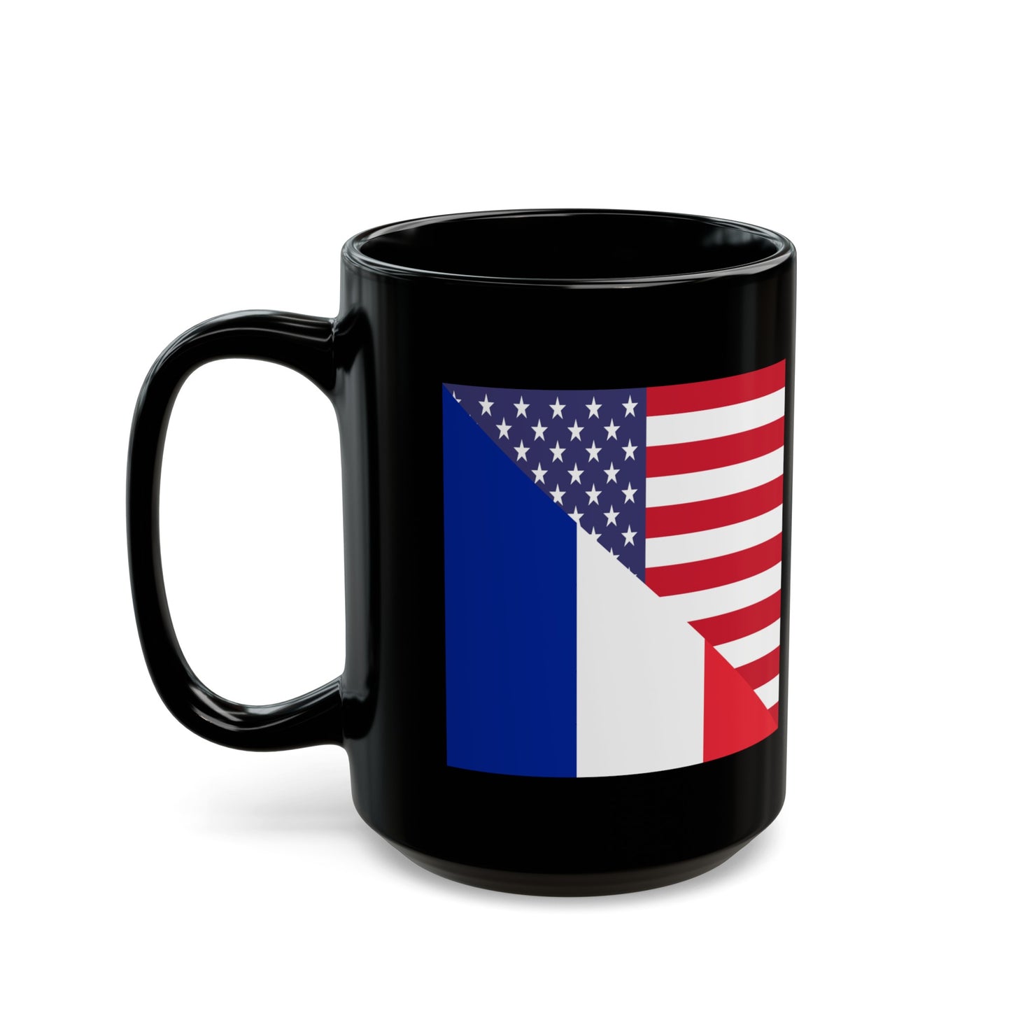 France American Flag French USA Black Mug (11oz, 15oz)