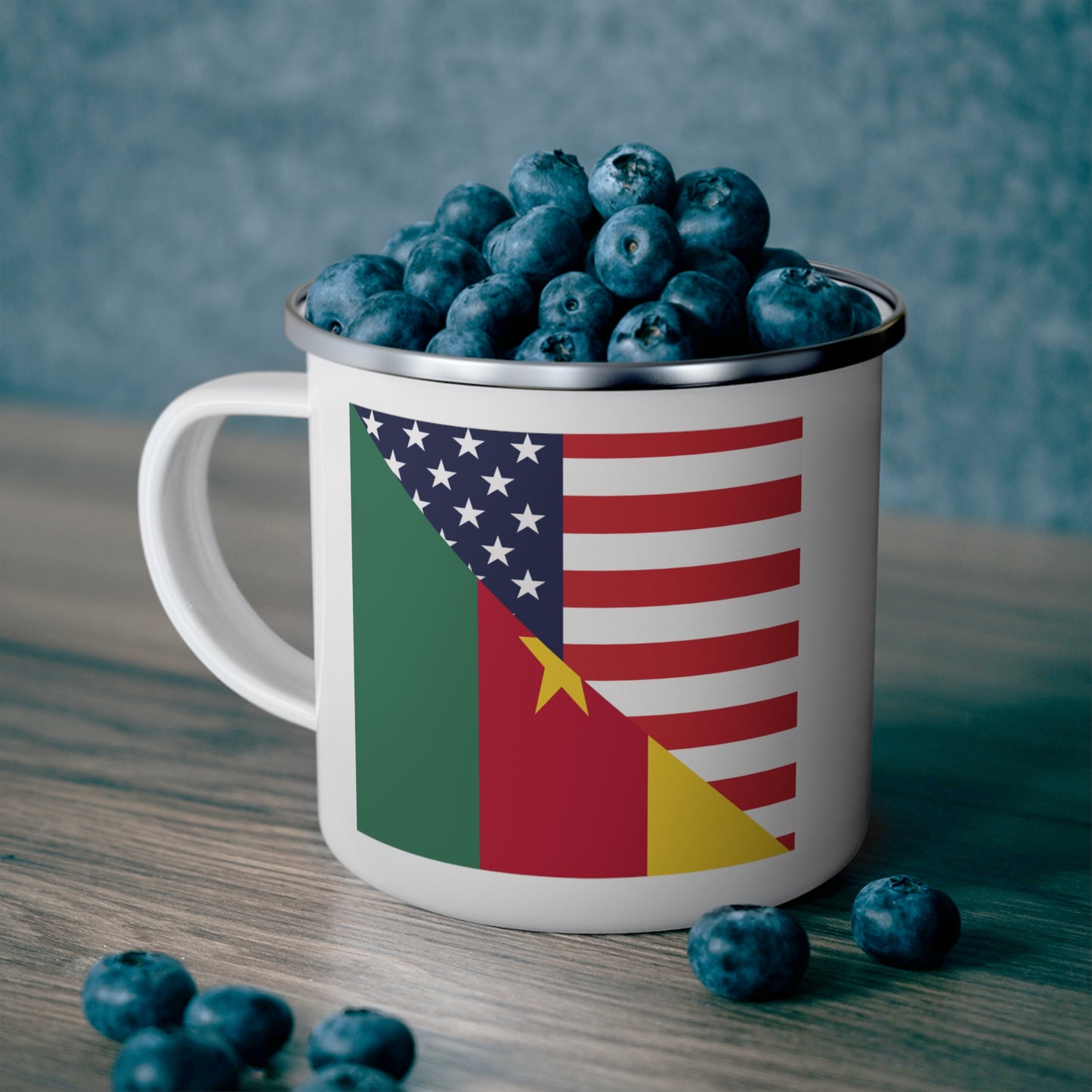 Cameroon American Flag Cameroonian USA 12oz Enamel Mug