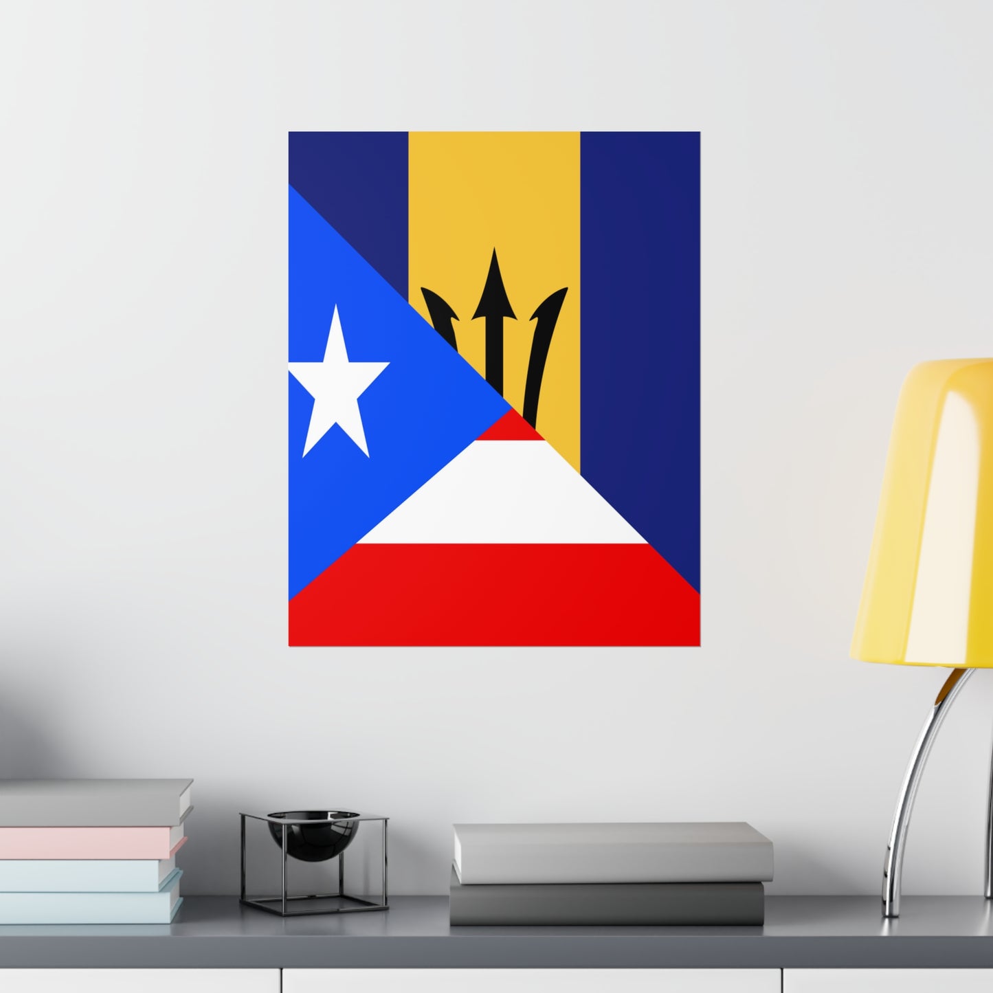 Bajan Puerto Rican Flag Puerto Rico Barbados Premium Matte Poster