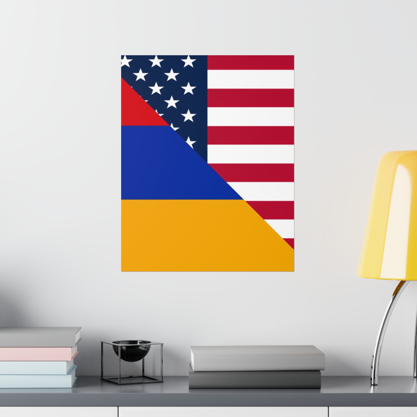 Armenian American Flag Armenia USA Premium Matte Poster