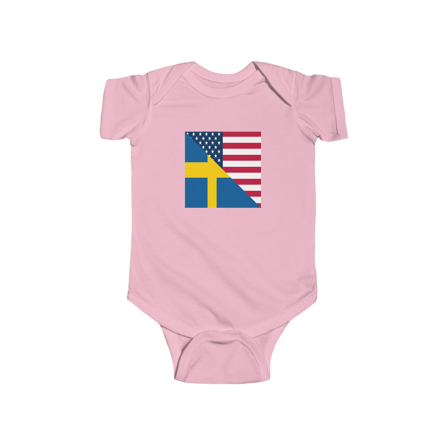 Swedish American Flag Baby Bodysuit | Unisex Sweden USA Newborn Boy Girl