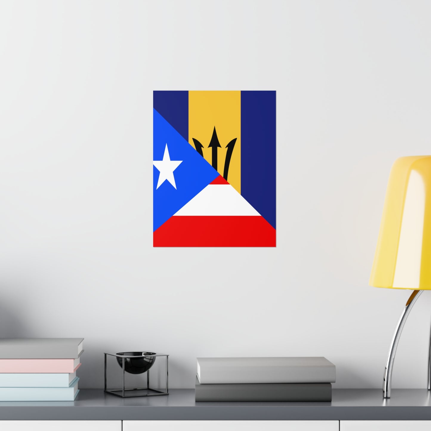 Bajan Puerto Rican Flag Puerto Rico Barbados Premium Matte Poster