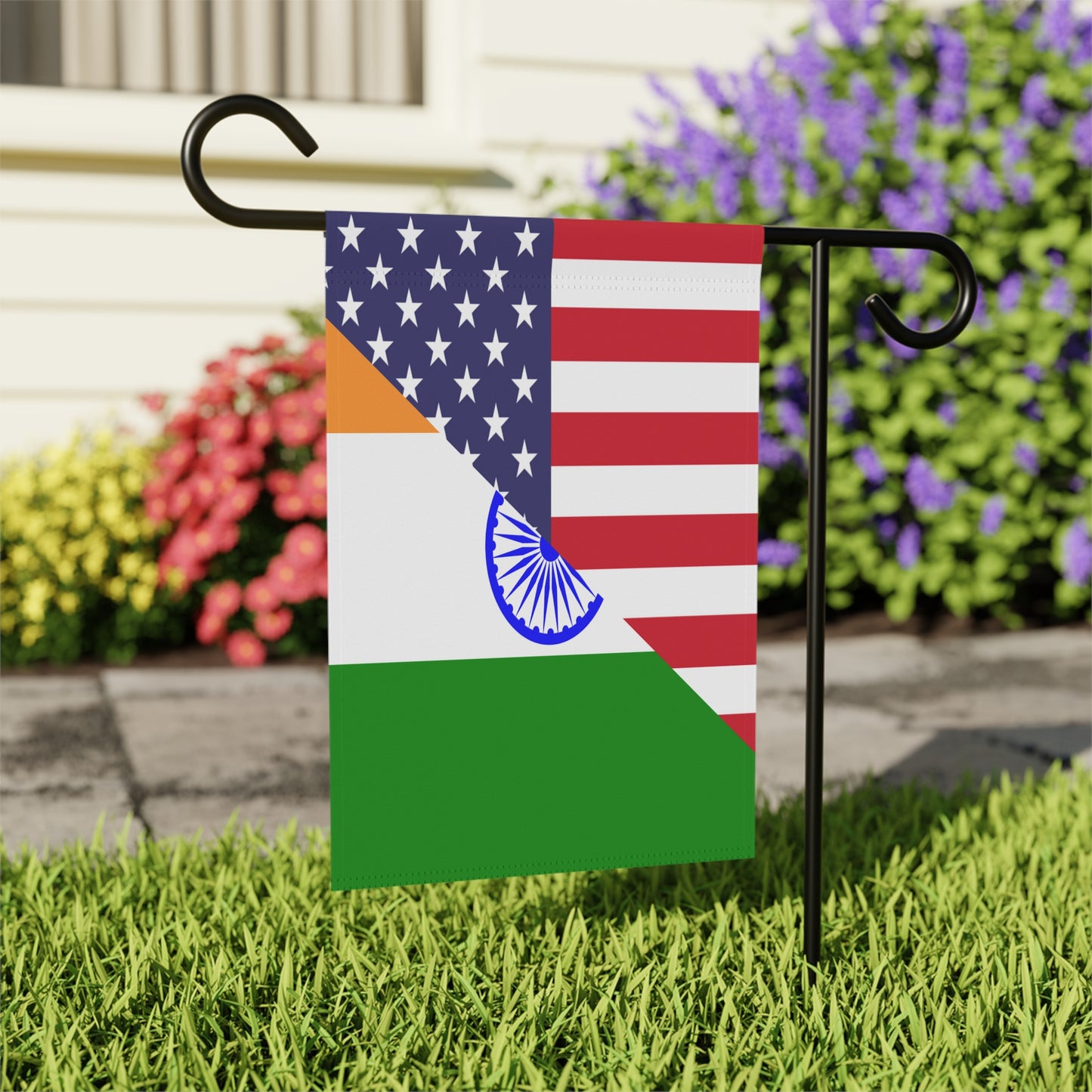 Indian American Flag India USA Garden & House Banner