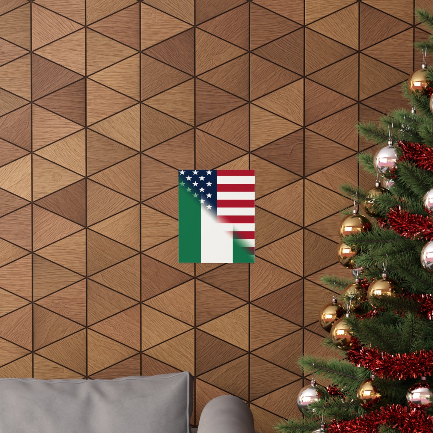 Nigerian American Flag Half Naija USA African Premium Matte Poster