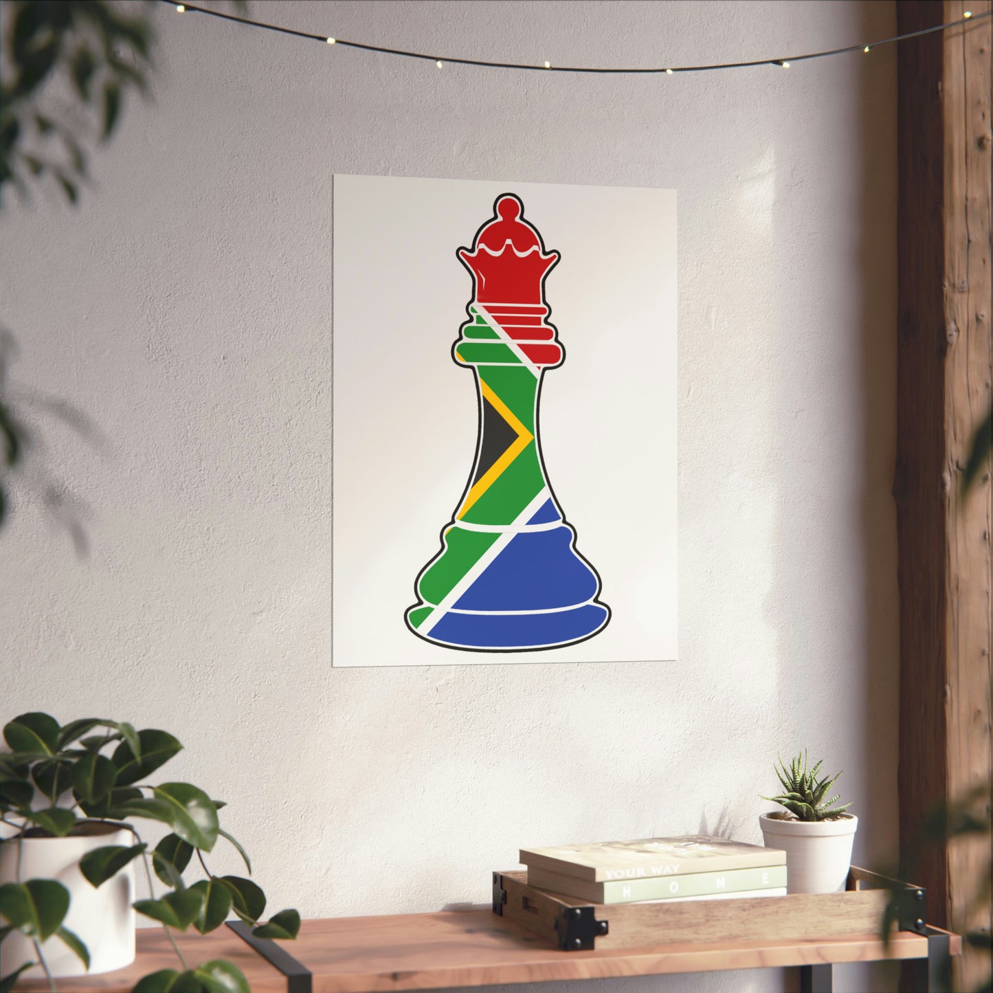 South African Queen Flag Chess Piece SA Premium Matte Poster