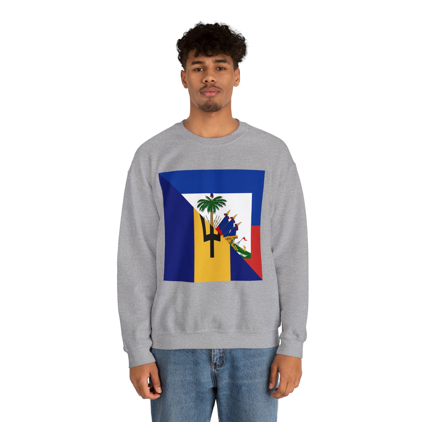 Haitian Bajan Flag Half Haiti Barbados Unisex Sweatshirt