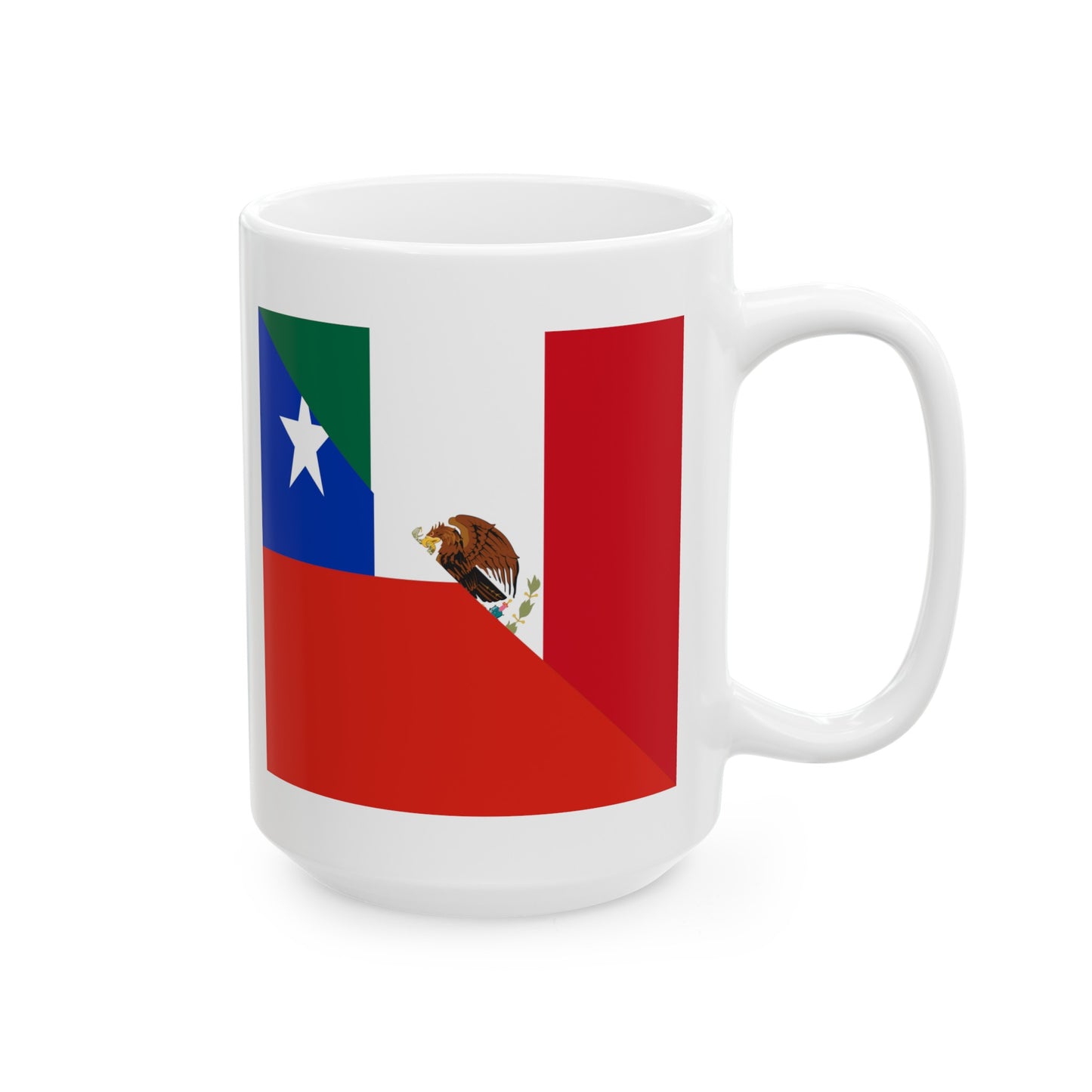 Mexican Texan Flag Half Mexico Texas Ceramic Mug 11oz, 15oz Cup