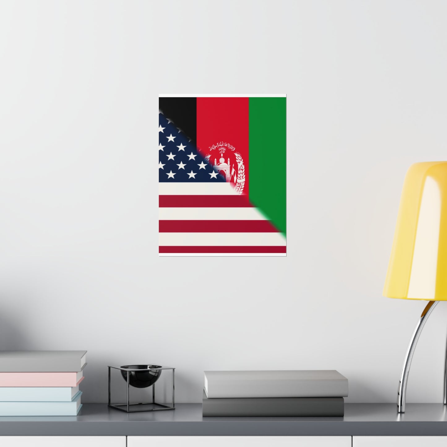 Afghanistan USA Flag | Half Afghan American Premium Matte Poster