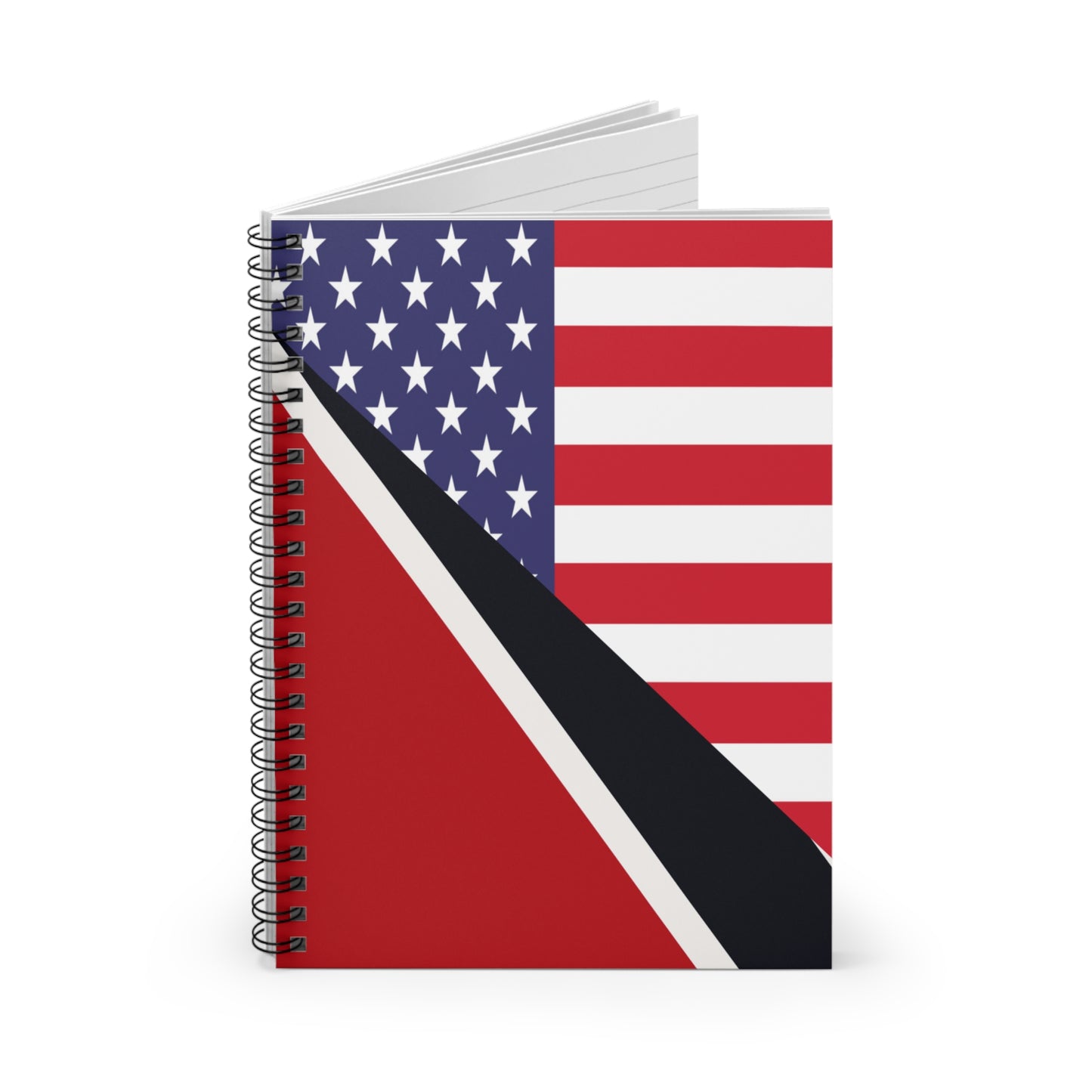 Trinidad American Flag Trini USA Spiral Notebook - Ruled Line