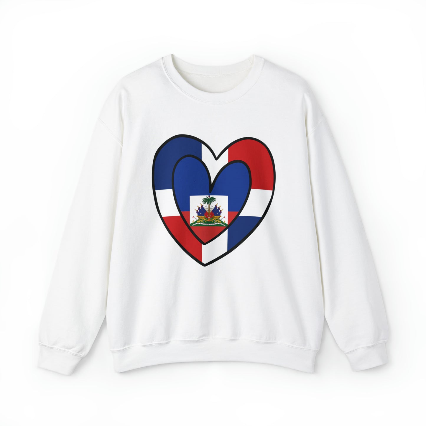 Dominican Haitian Flag Inner Heart DR Republic Haiti  Unisex Sweatshirt