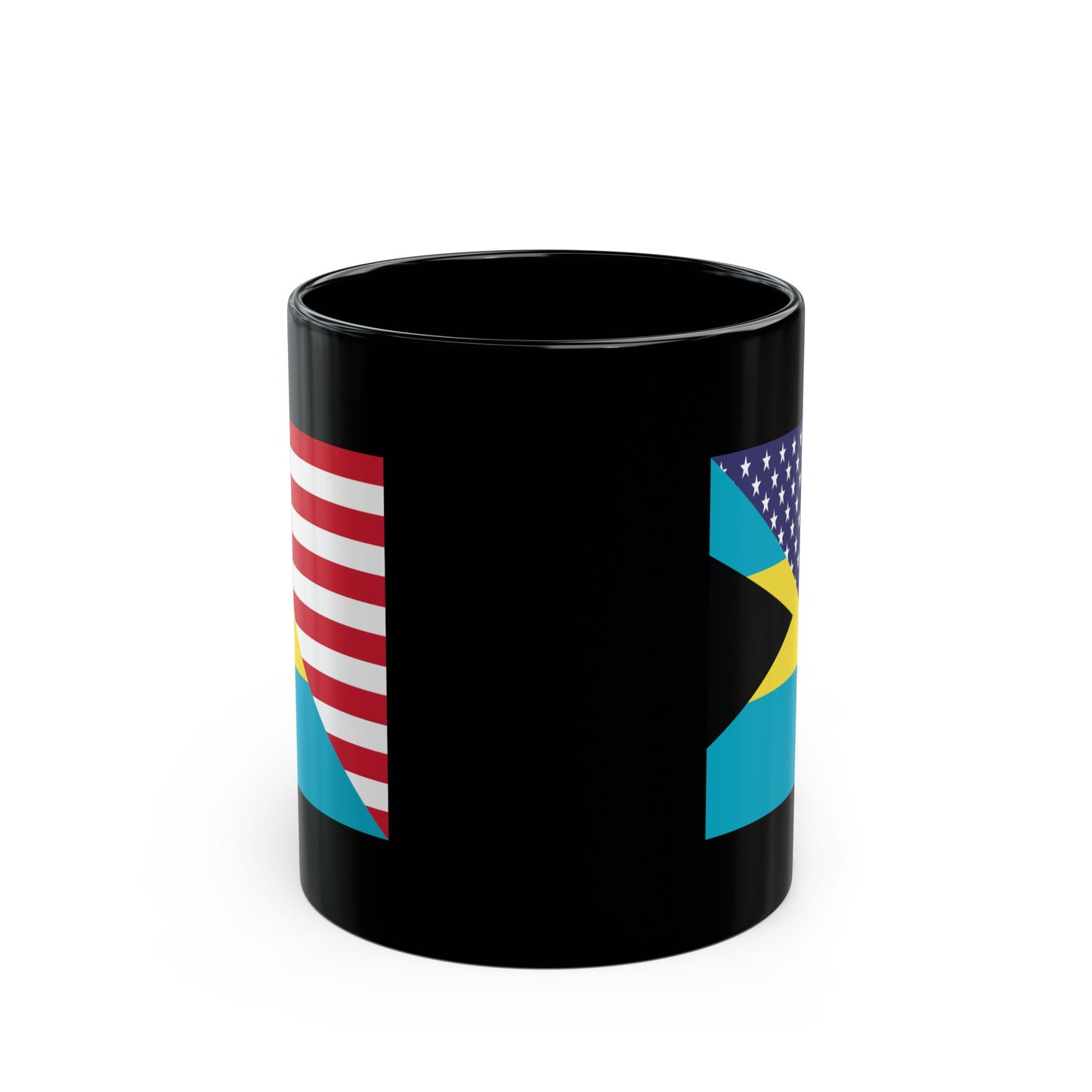 Bahamas American Flag Bahamian USA Black Mug (11oz, 15oz)