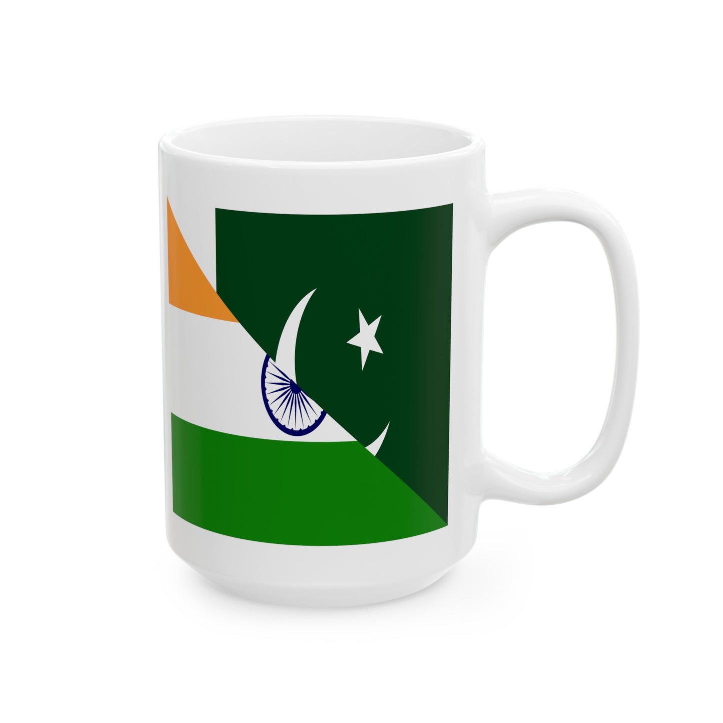 Pakistani Indian Flag Pakistan India Ceramic Mug 11oz, 15oz Cup