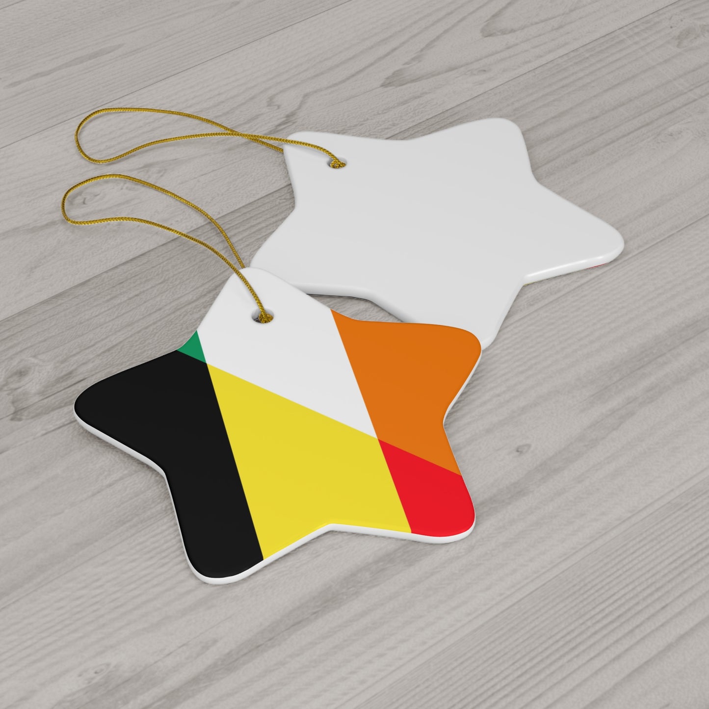 German Irish Flag Half Germany Ireland Ceramic Ornament | Christmas Tree Ornaments