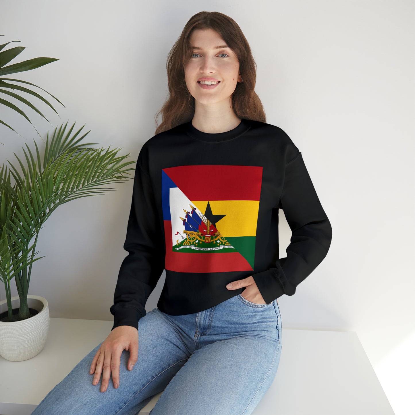 Haitian Ghanaian Flag | Half Haiti Ghana Unisex Sweatshirt