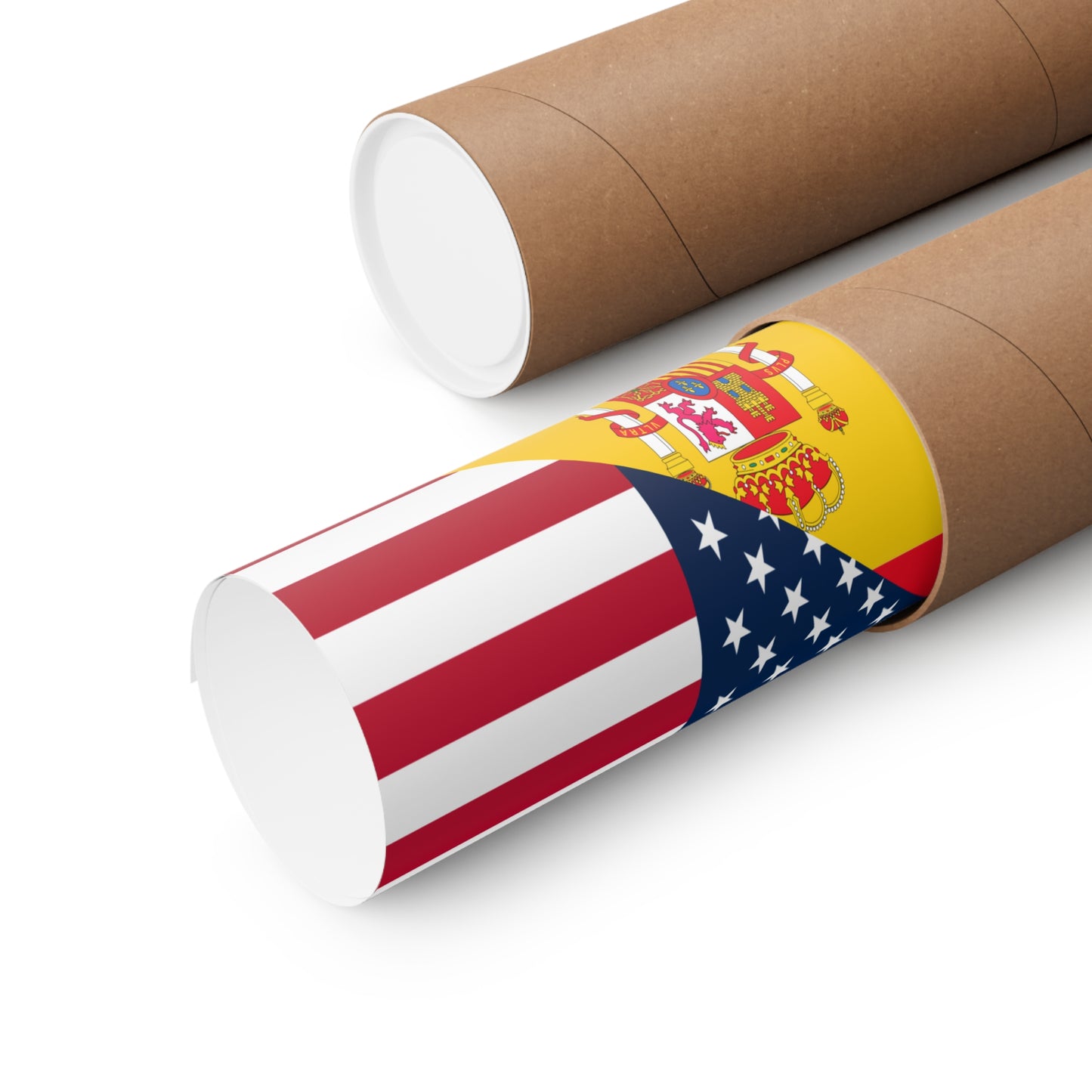 Spain American Flag Half Spanish USA Premium Matte Poster