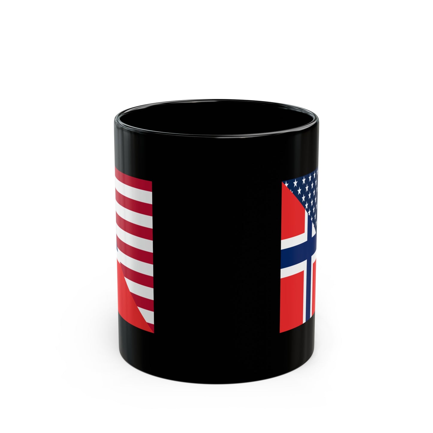 Norwegian American Flag Norway USA Black Mug (11oz, 15oz)