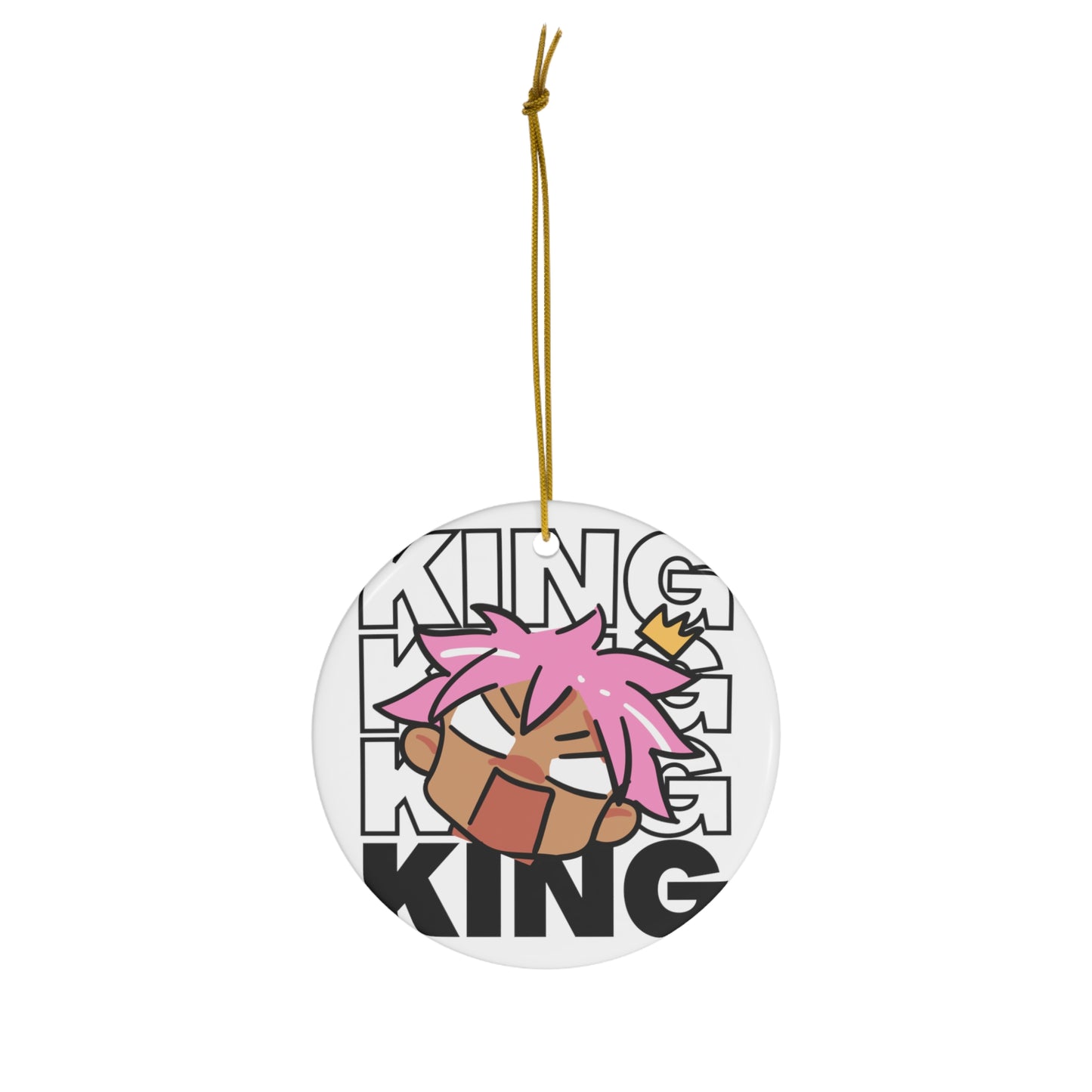 Anime King Royalty Crown Ceramic Ornament | Christmas Tree Ornaments