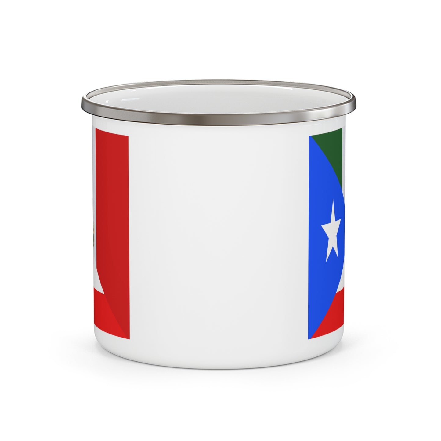 Puerto Rican Mexican Flag Half Mexico Puerto Rico 12oz Enamel Mug