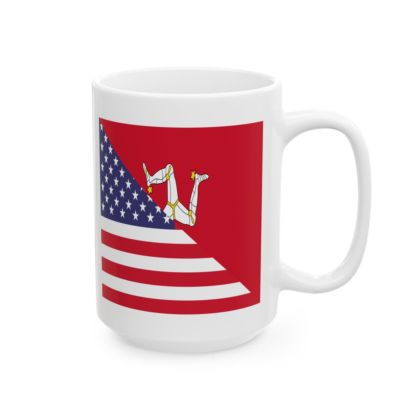 Isle of Man American Flag Manx USA Ceramic Mug 11oz, 15oz Cup