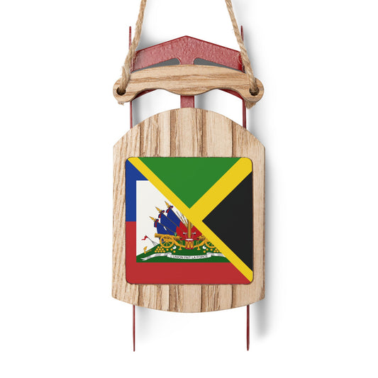 Haiti Jamaica Flag Haitian Jamaican Sled Ornament Christmas Tree Ornaments