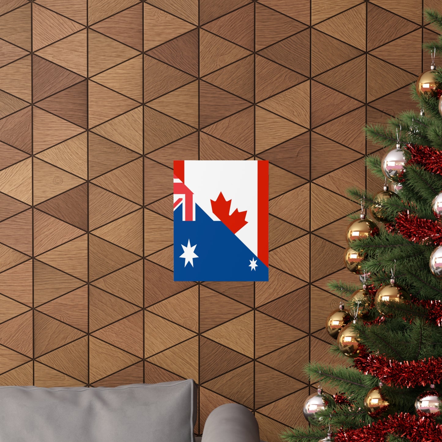 Australian Canadian Flag Half Australia Canada Premium Matte Poster