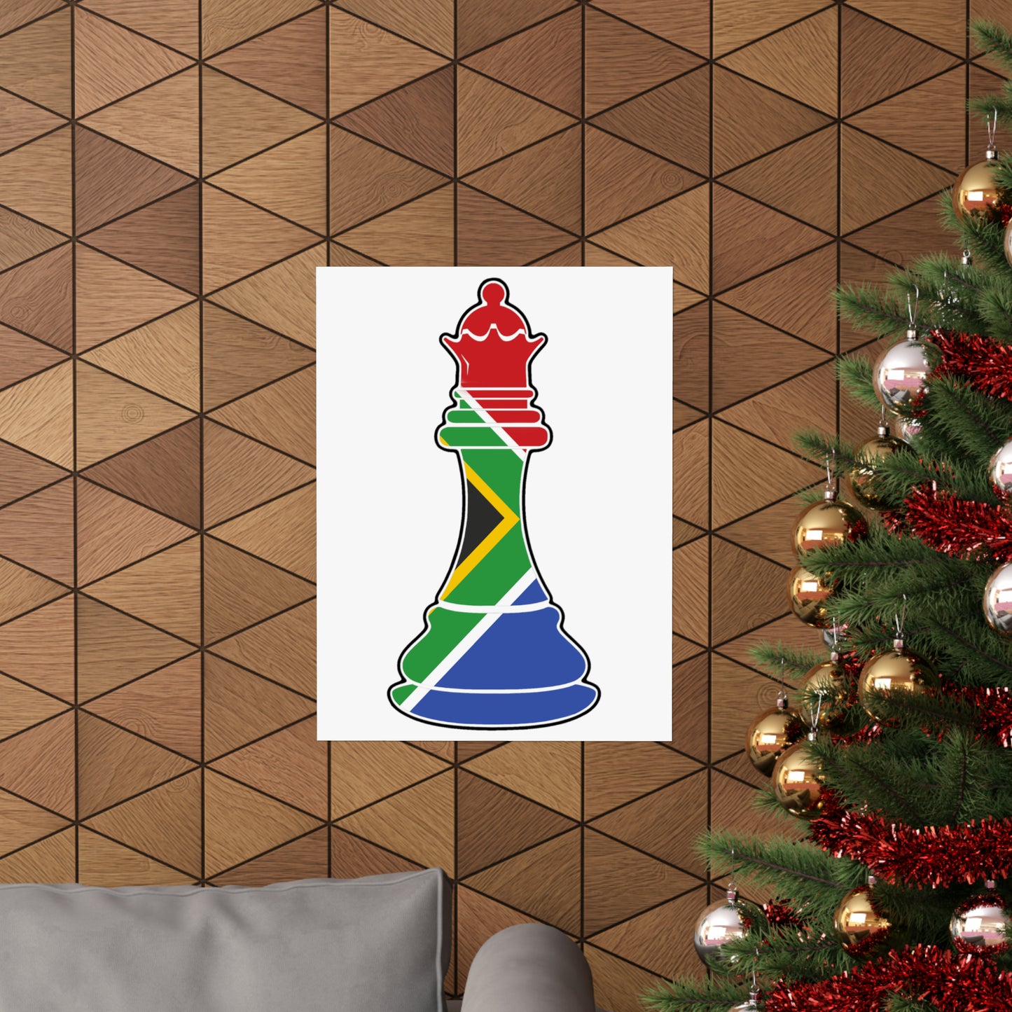South African Queen Flag Chess Piece SA Premium Matte Poster