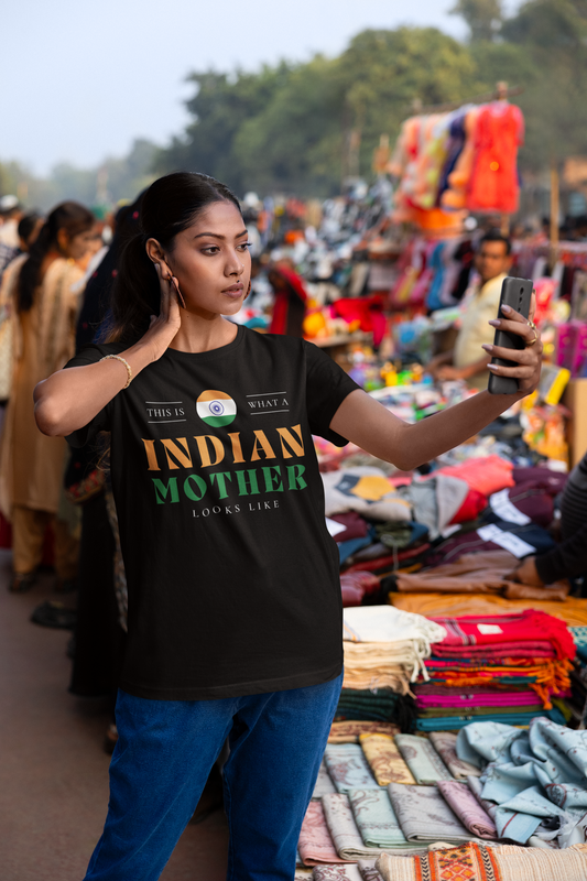 Indian Mother Looks Like India Flag Mothers Day T-Shirt | Unisex Tee Shirt