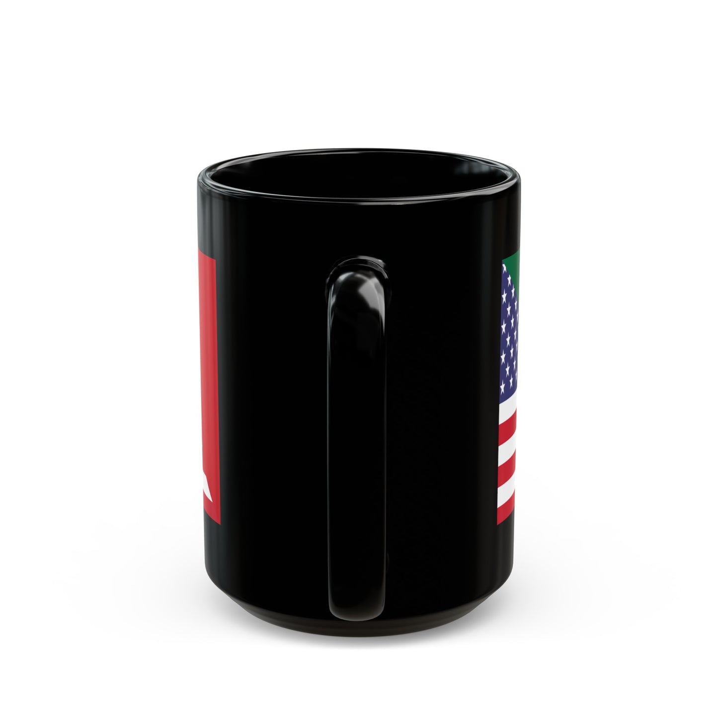 Mexican American Flag Mexico USA Black Mug (11oz, 15oz)