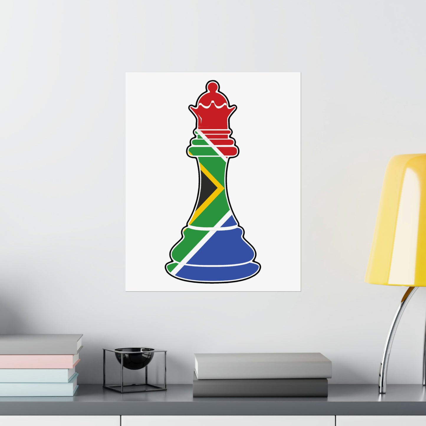 South African Queen Flag Chess Piece SA Premium Matte Poster