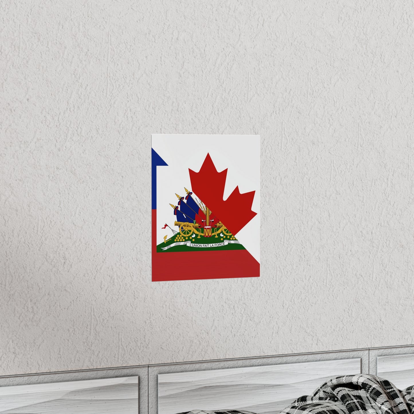 Haitian Canadian Flag | Half Haiti Canada Canadien Premium Matte Poster