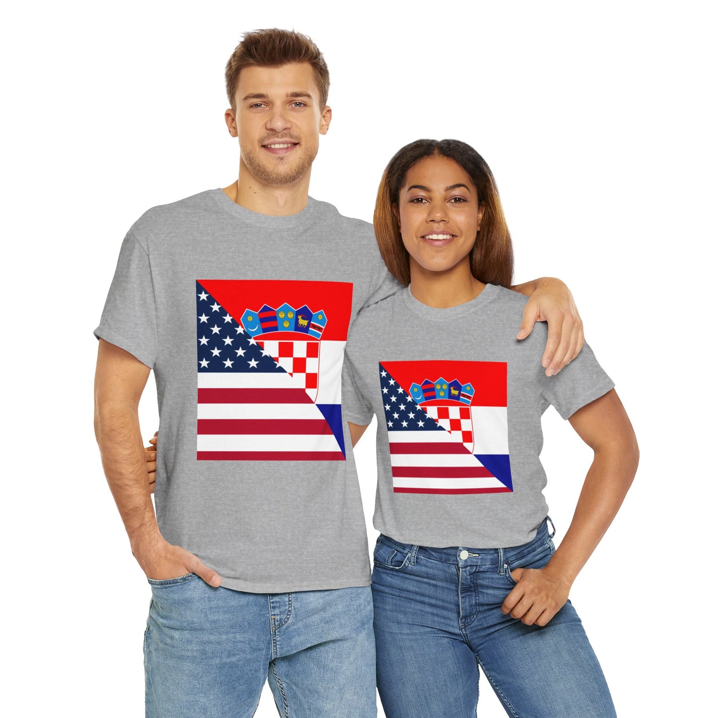 Croatian American Flag T-Shirt | Unisex Croatia USA Tee