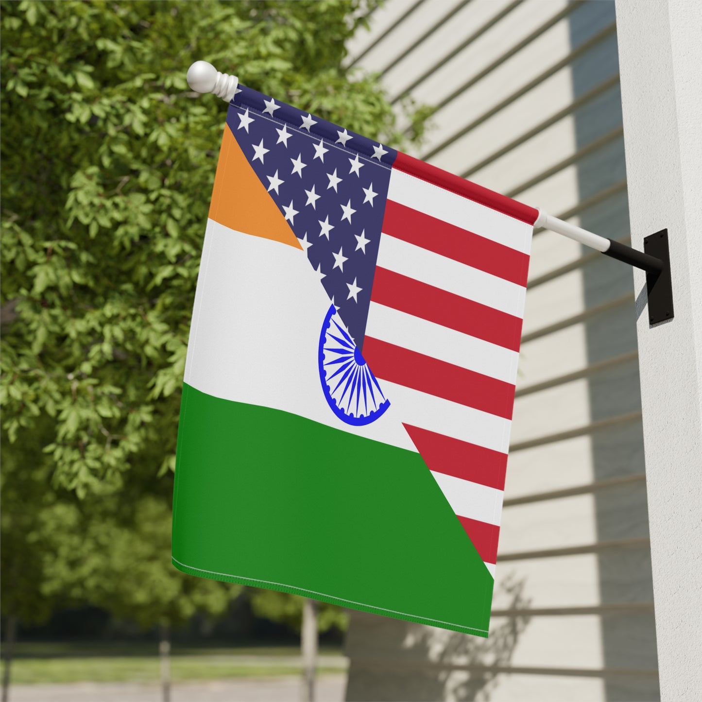 Indian American Flag India USA Garden & House Banner