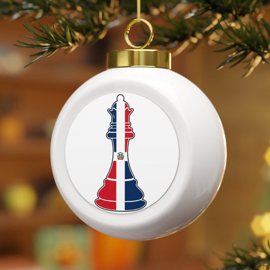 Dominican Republic Queen Flag Chess Piece DR Christmas Tree Ball Ornament