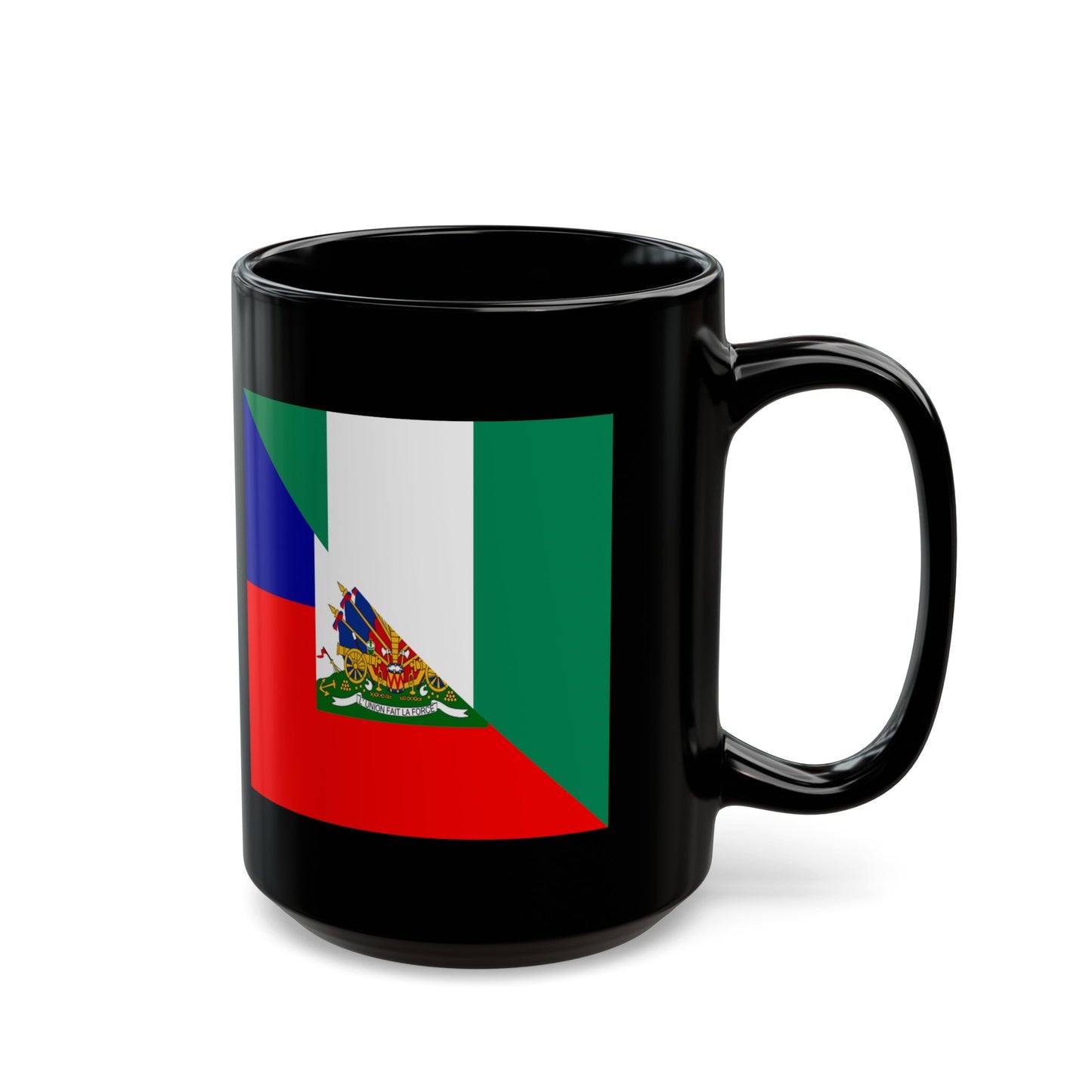 Haitian Nigerian Flag Half Haiti Nigeria Black Mug (11oz, 15oz)