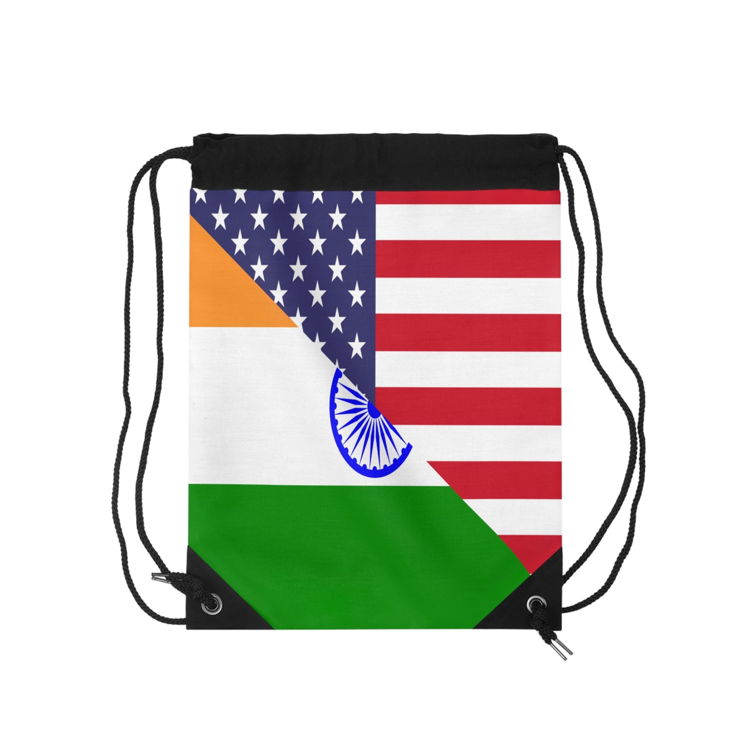 Indian American Flag India USA Drawstring Bag