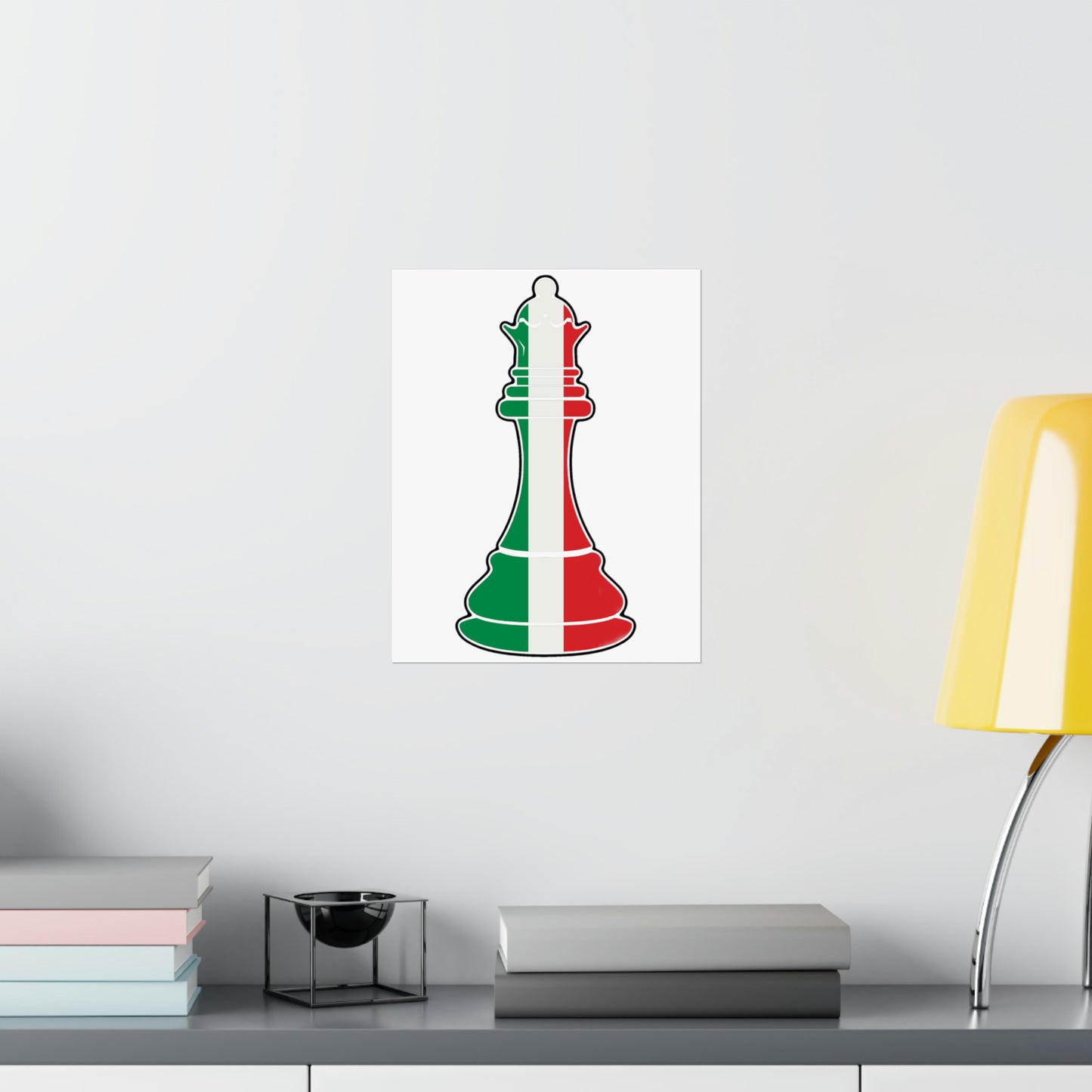 Italian Queen Flag Chess Piece Italy Premium Matte Poster