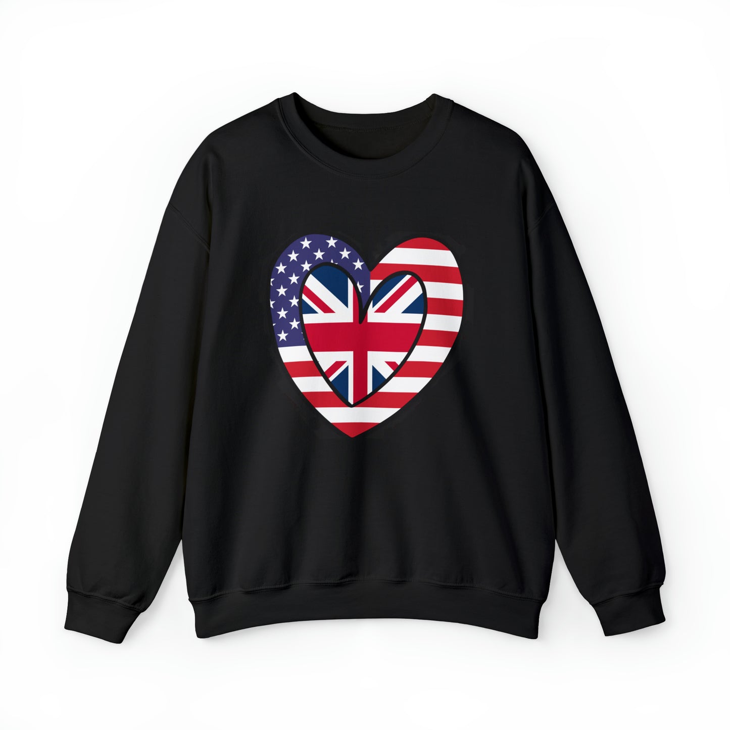 American UK Flag Inner Heart USA United Kingdom Unisex Sweatshirt