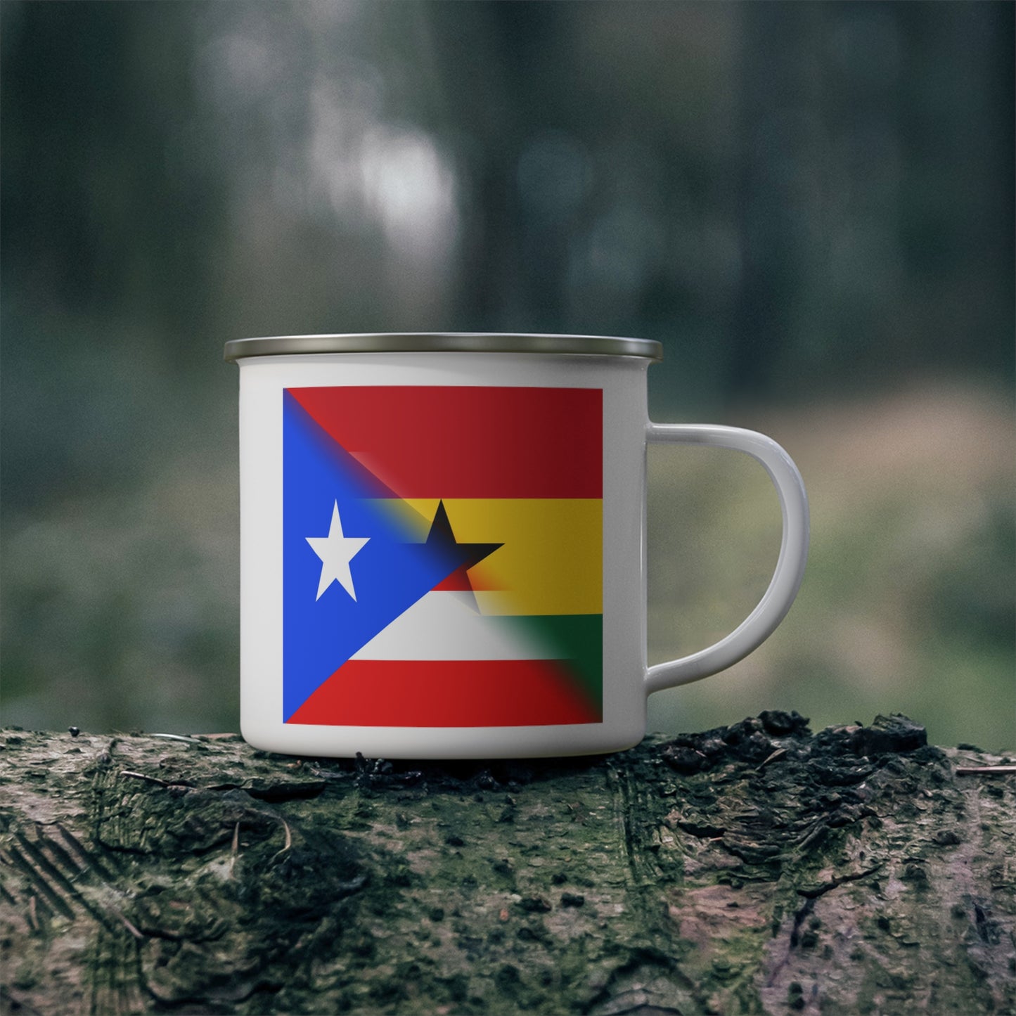 Puerto Rican Ghanaian Flag PR Ghana 12oz Enamel Mug