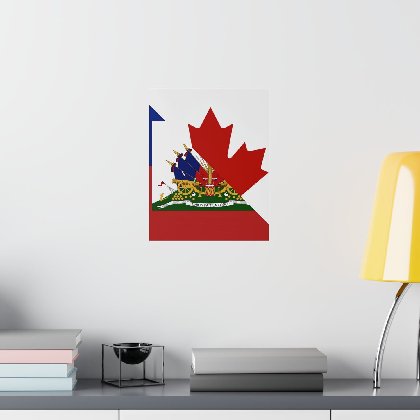 Haitian Canadian Flag | Half Haiti Canada Canadien Premium Matte Poster