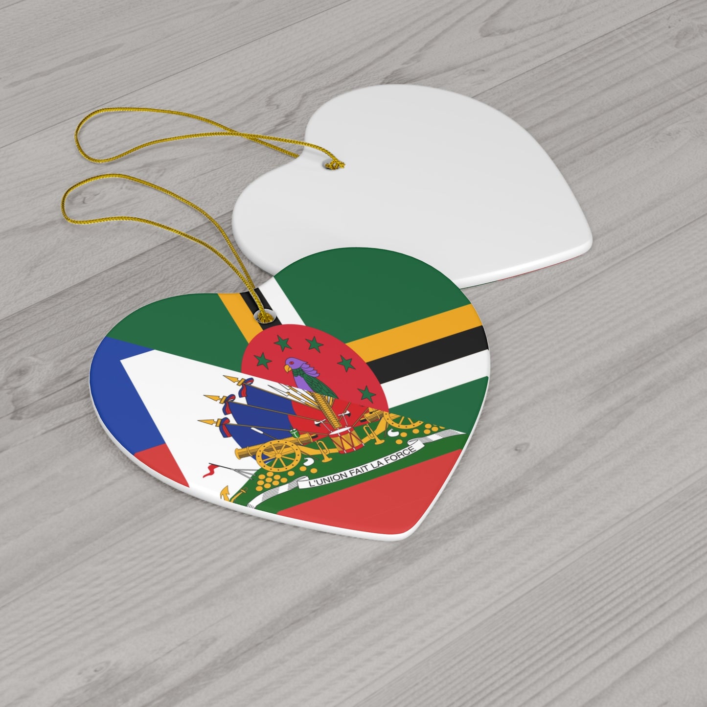 Dominica Haiti Flag Dominican Haitian Ceramic Ornament | Christmas Tree Ornaments