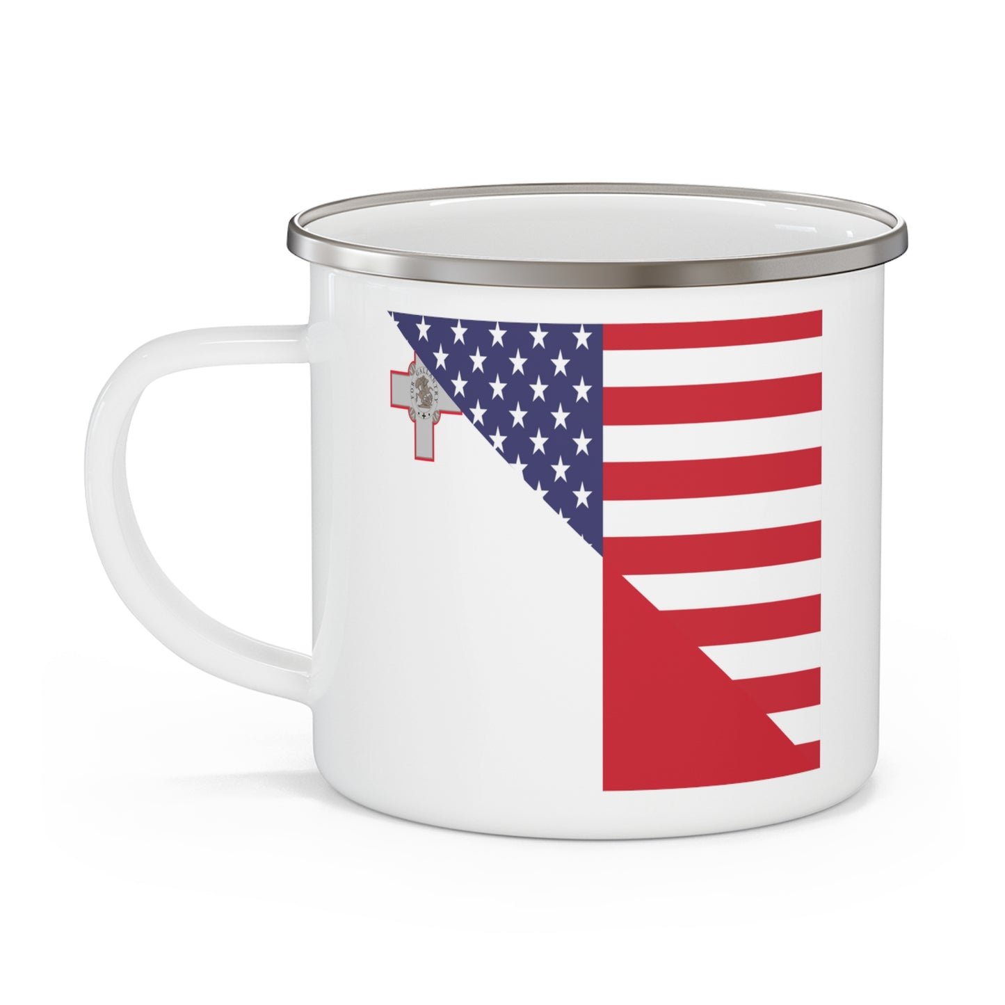 Maltese American Flag Malta USA 12oz Enamel Mug