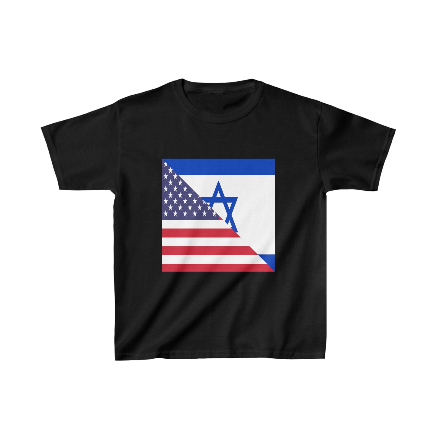 Kids Israel American Flag Half Israeli USA T-Shirt | Unisex Tee Shirt