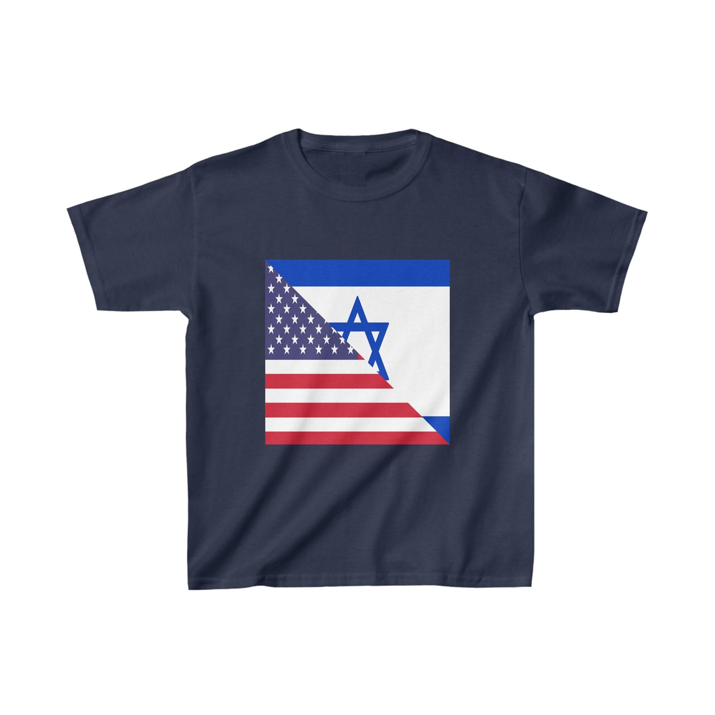 Kids Israel American Flag Half Israeli USA T-Shirt | Unisex Tee Shirt