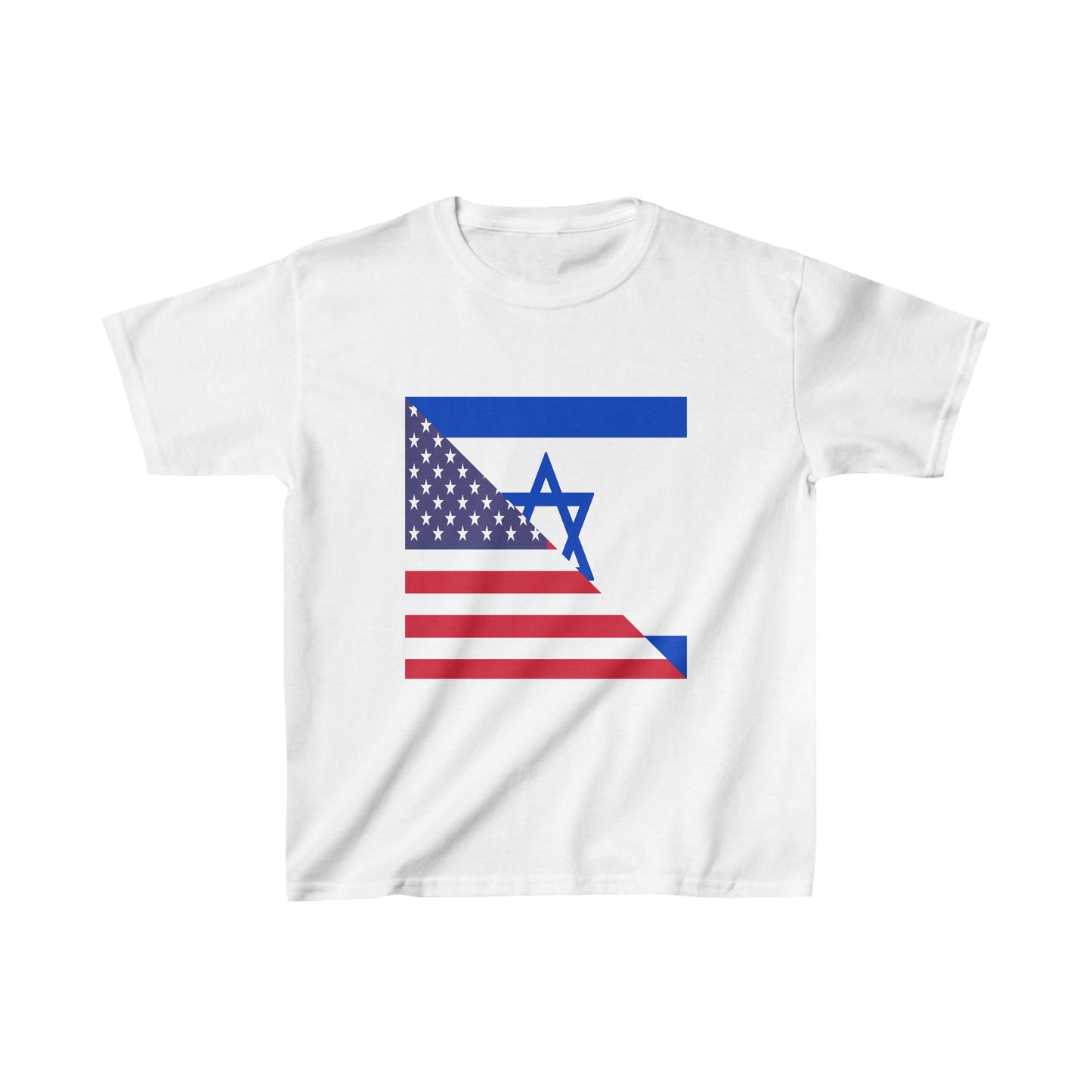 Kids Israel American Flag Half Israeli USA T-Shirt | Unisex Tee Shirt