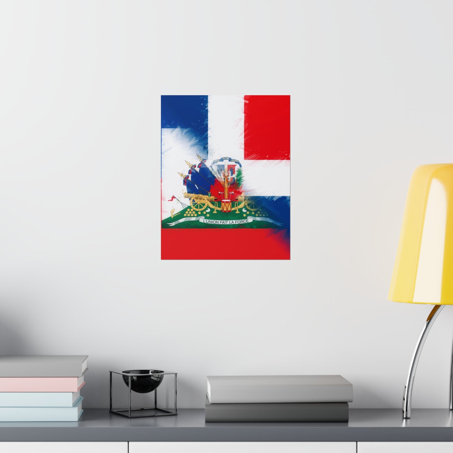 Haiti Dominican Republic Flag | Hispaniola DR Half Haitian Dominican Flag Premium Matte Poster