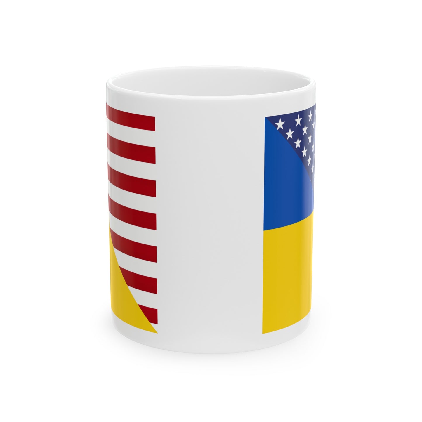 Ukrainian American Flag | Half Ukraine USA Ceramic Mug 11oz, 15oz Cup