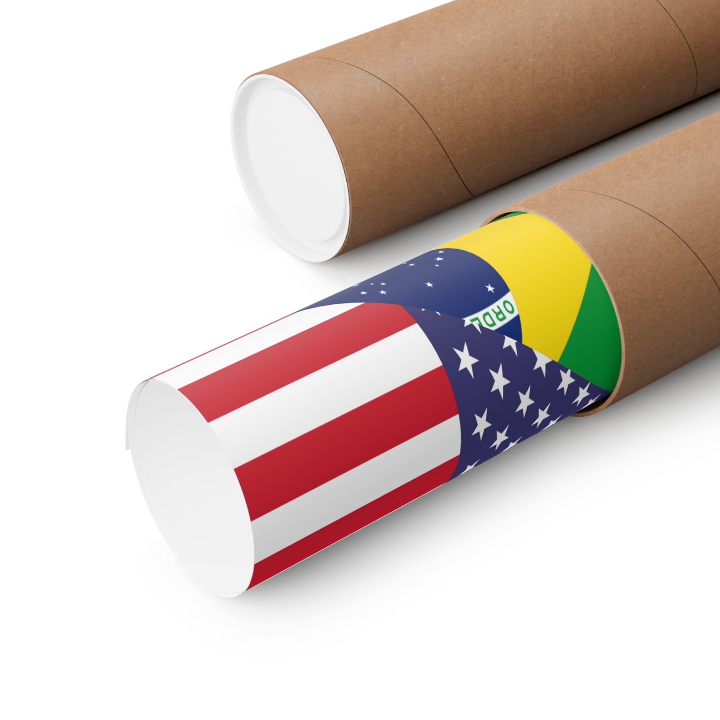 Brazilian American Flag Half Brazil USA Brasil Premium Matte Poster